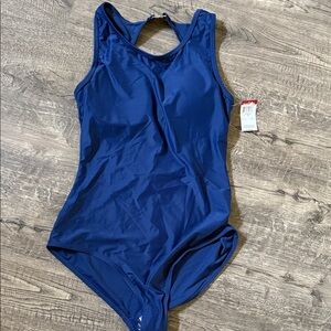 Cupshe Deep Blue Athletic One-Piece Swimsuit